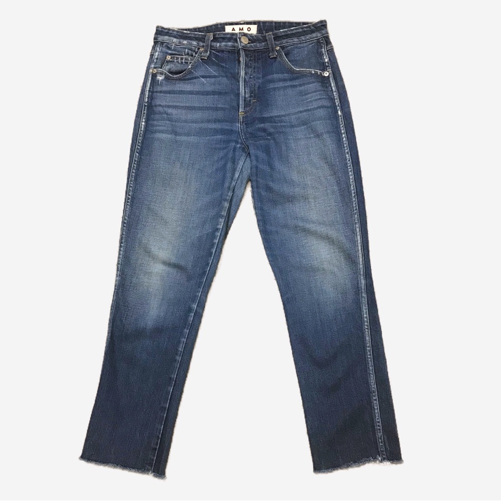 A M O Button Fly Blue Denim Jeans Size 29